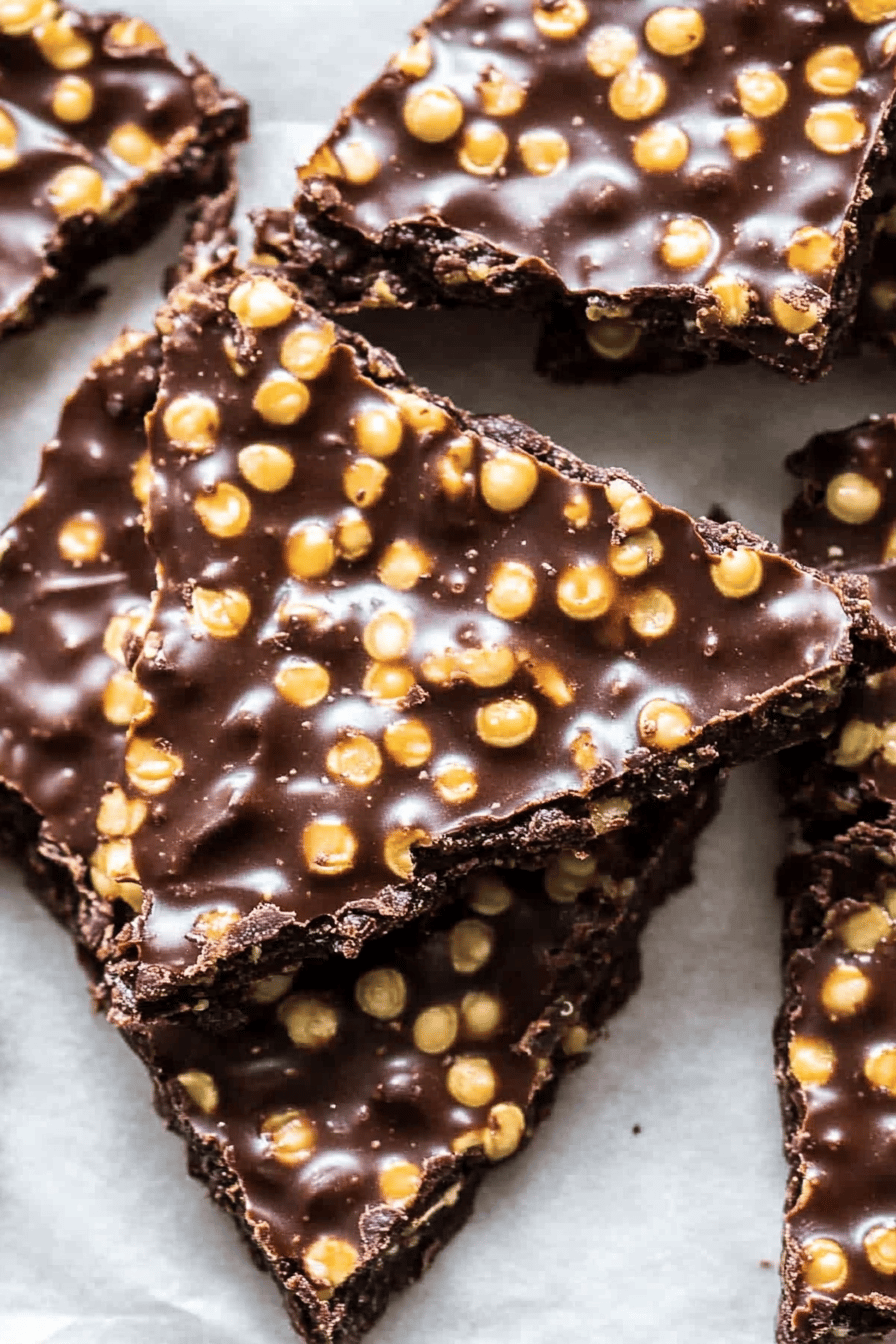 chocolate quinoa crisps slice on plate showing perfect texture and swirl pattern