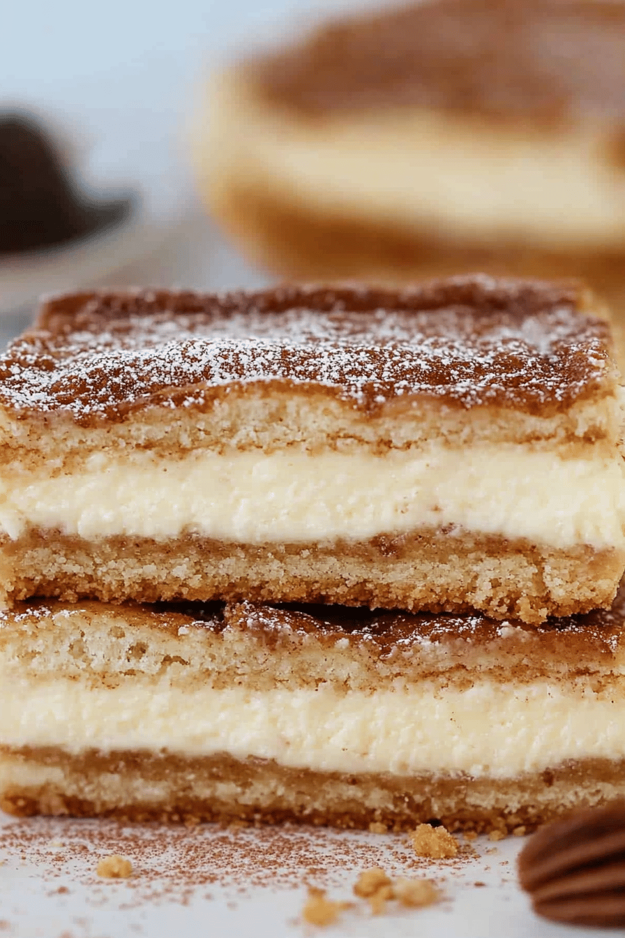 churro cheesecake slice on plate showing perfect texture and swirl pattern