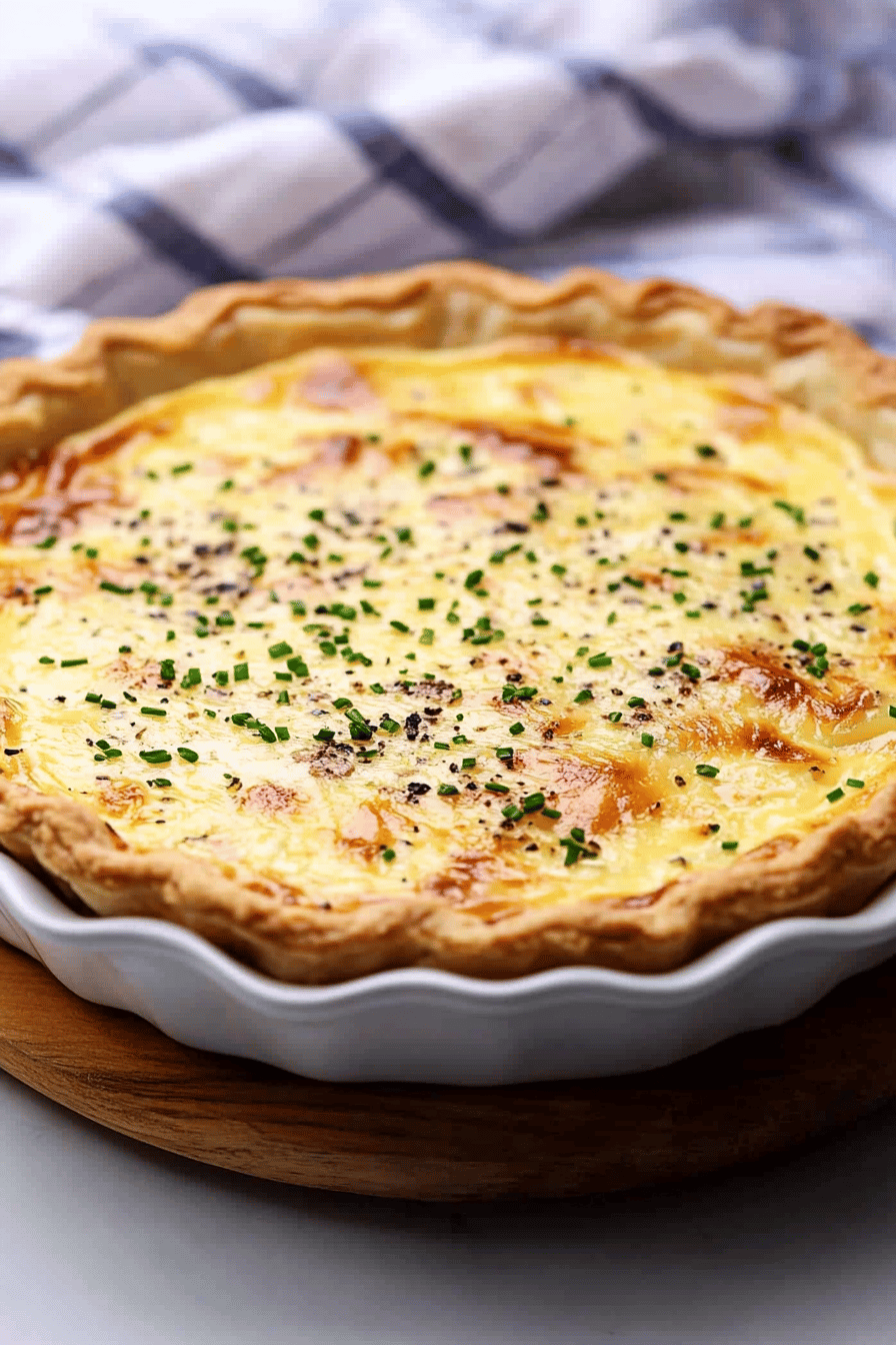 classic quiche recipe ingredients organized and measured on kitchen counter