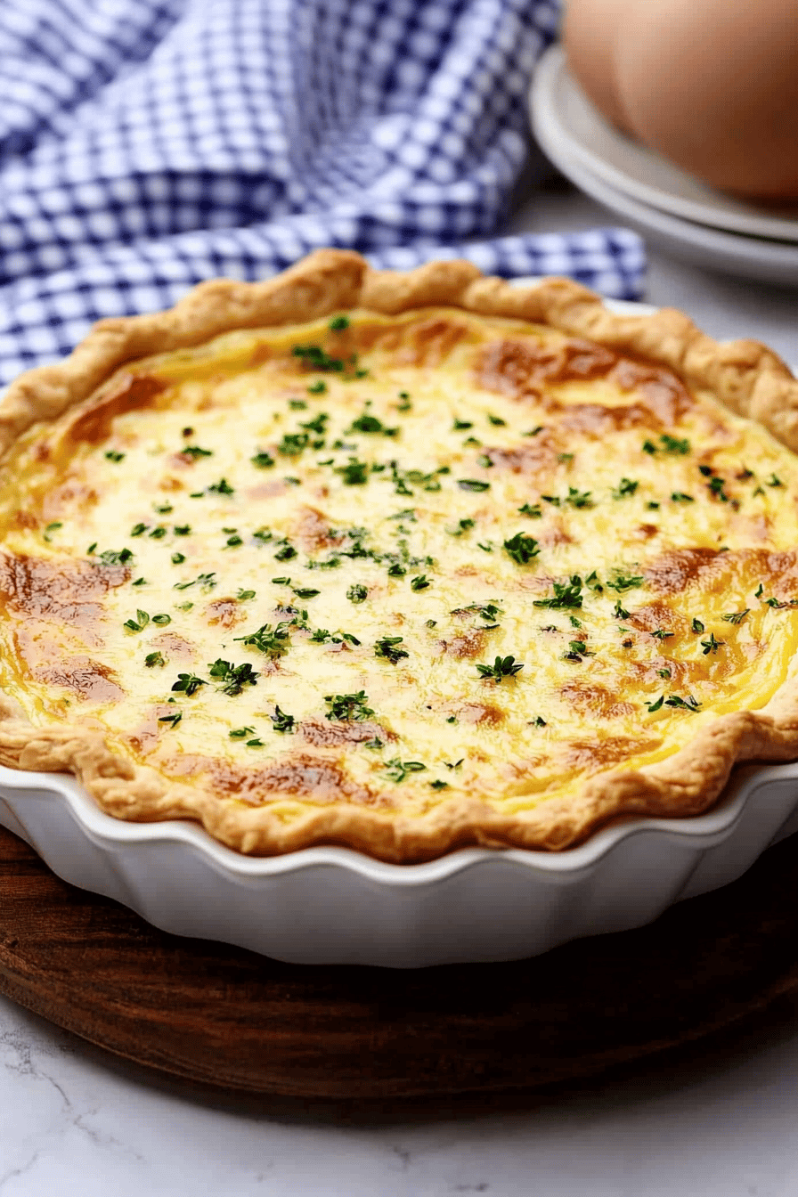 classic quiche recipe slice on plate showing perfect texture and swirl pattern