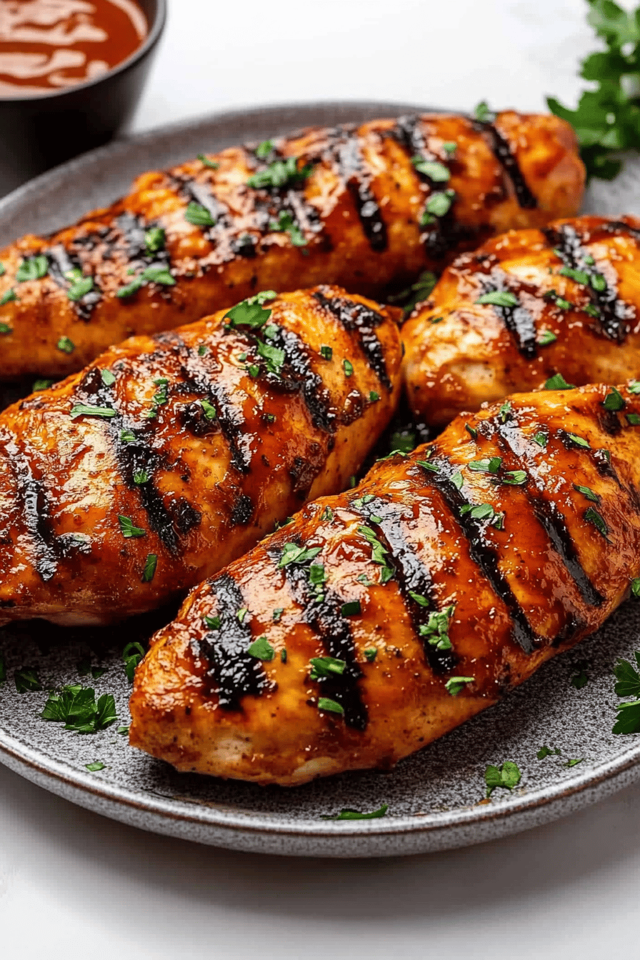 grilled bbq chicken ingredients organized and measured on kitchen counter