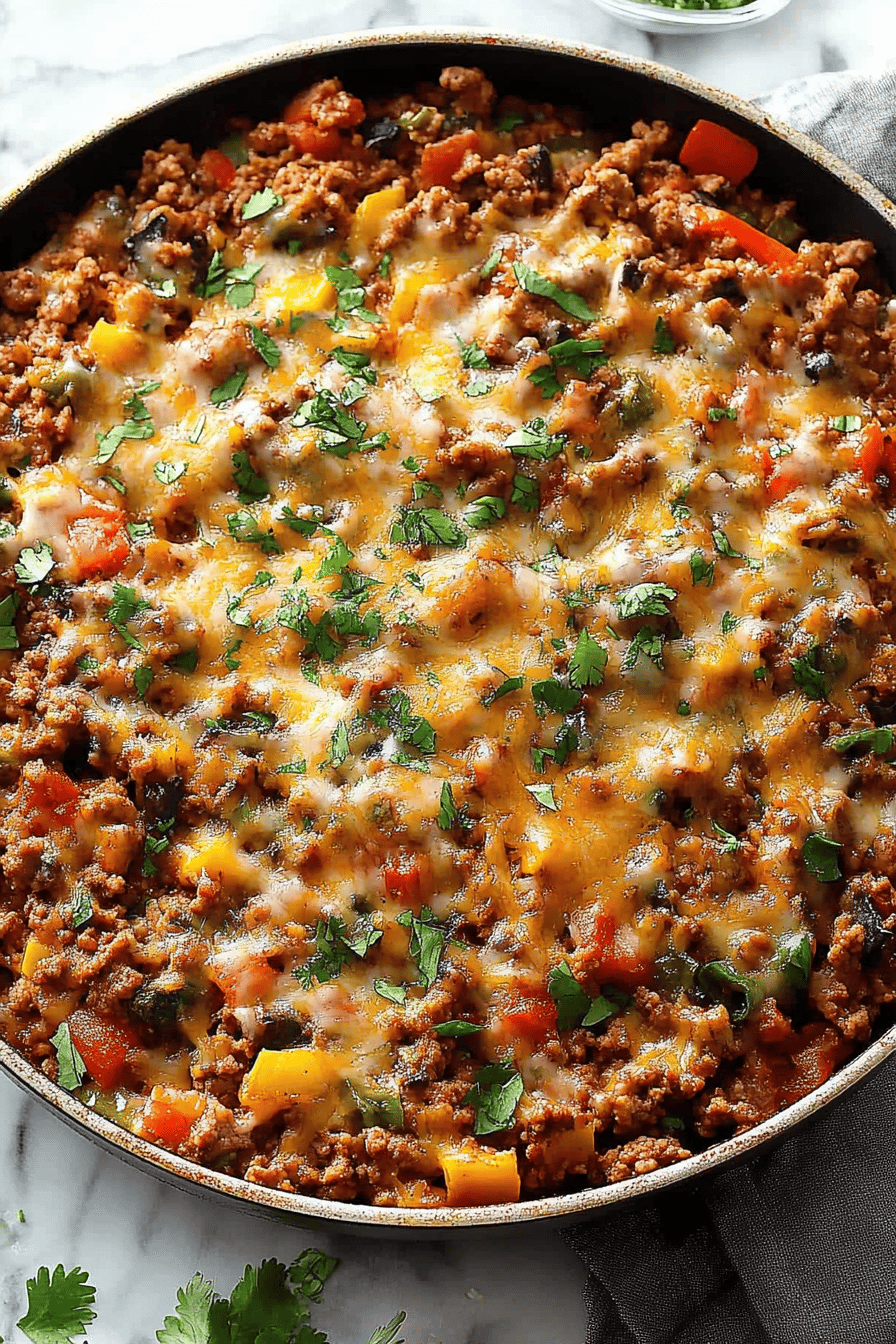 ground beef skillet slice on plate showing perfect texture and swirl pattern