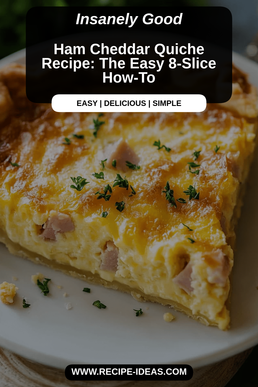 ham cheddar quiche final dish beautifully presented and ready to serve