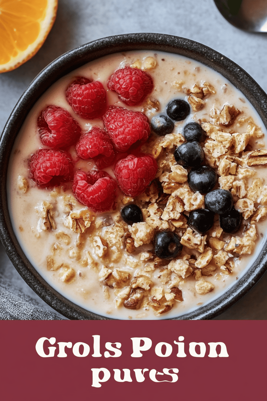 healthy breakfast ingredients organized and measured on kitchen counter