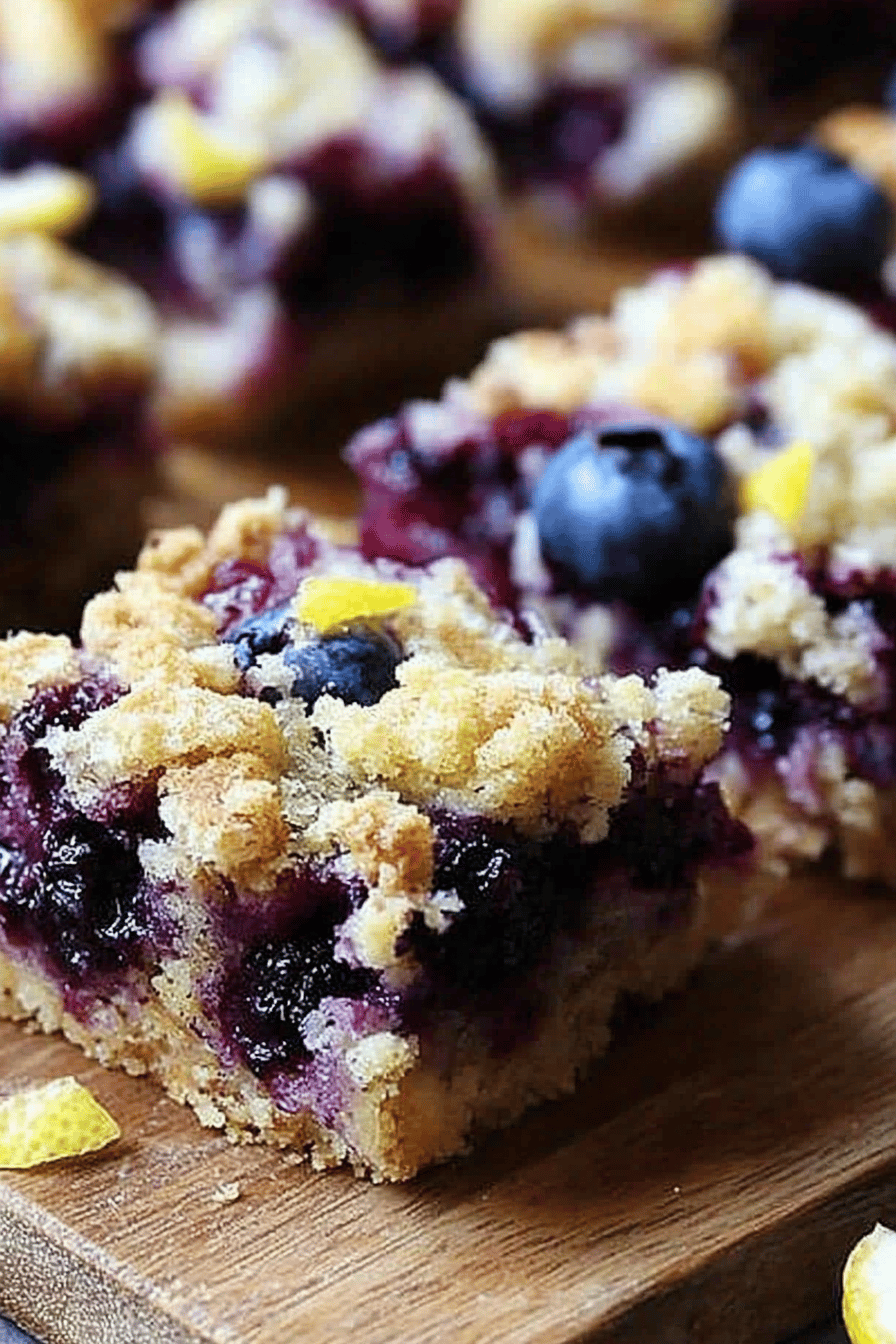 lemon blueberry bars slice on plate showing perfect texture and swirl pattern