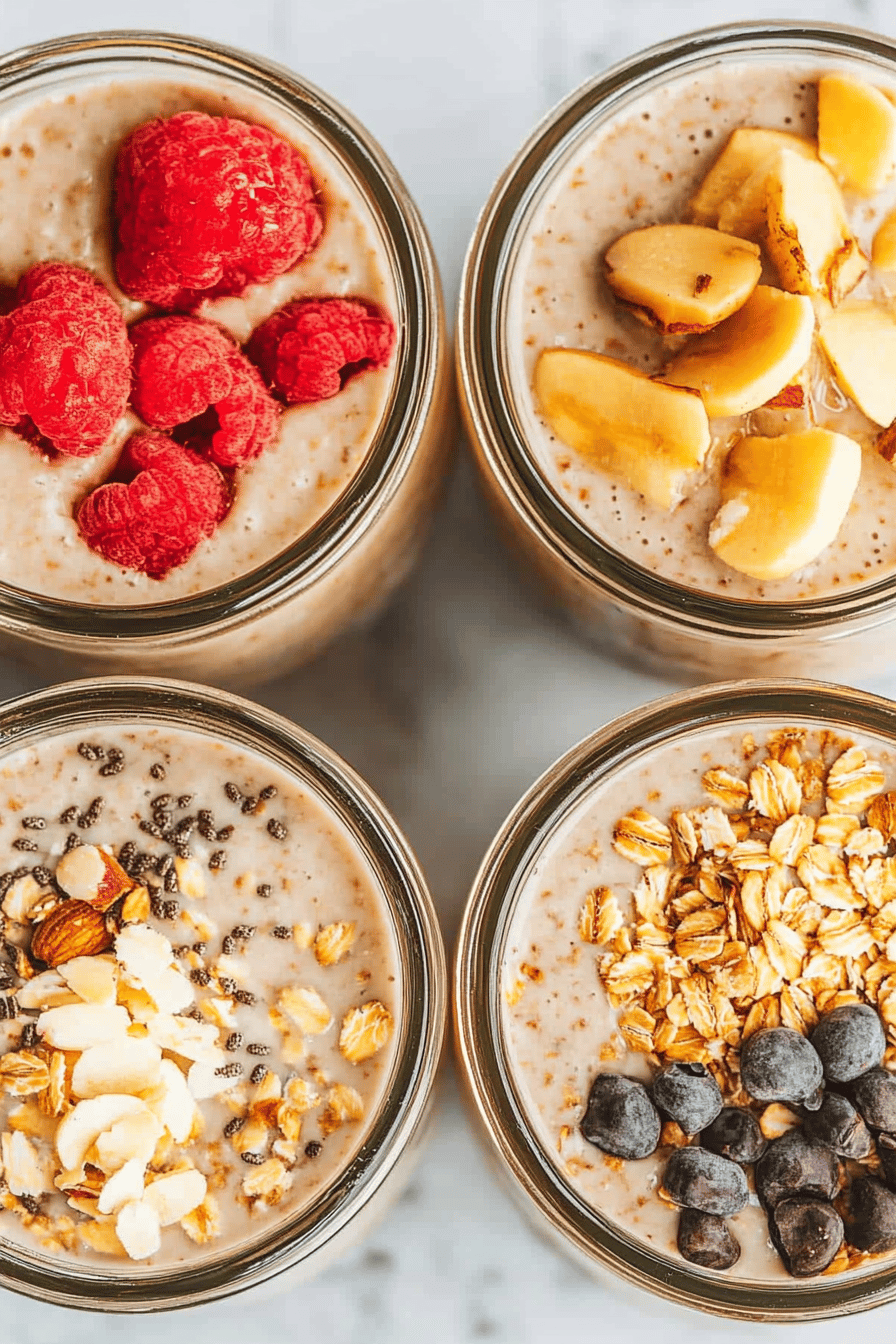 overnight oats slice on plate showing perfect texture and swirl pattern