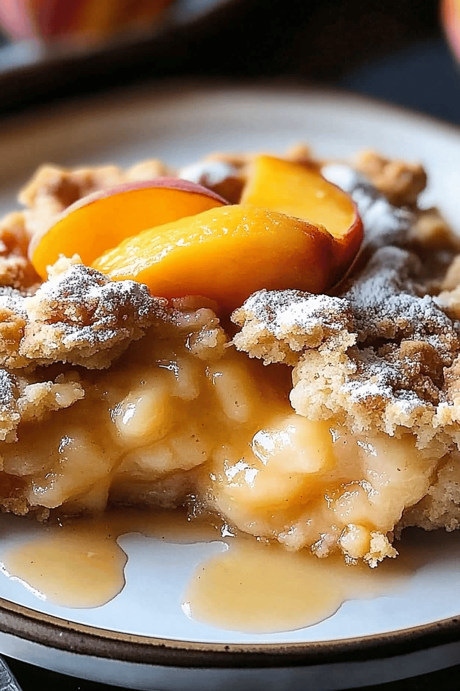 peach cobbler ingredients organized and measured on kitchen counter