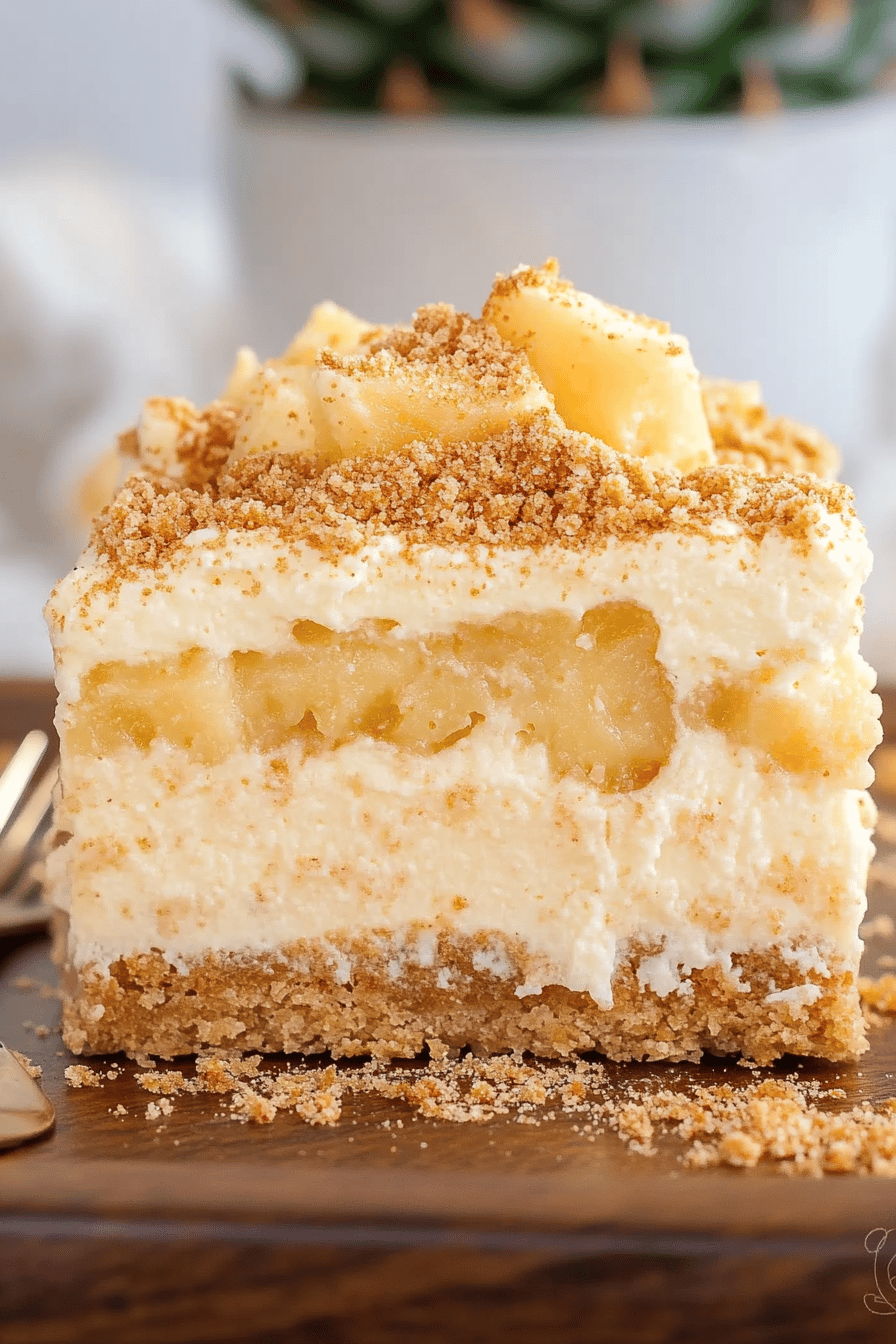 pineapple dessert slice on plate showing perfect texture and swirl pattern