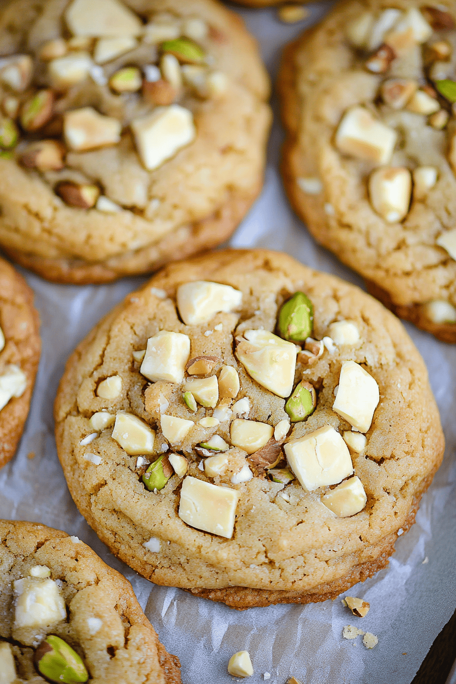 pistachio cookies ingredients organized and measured on kitchen counter