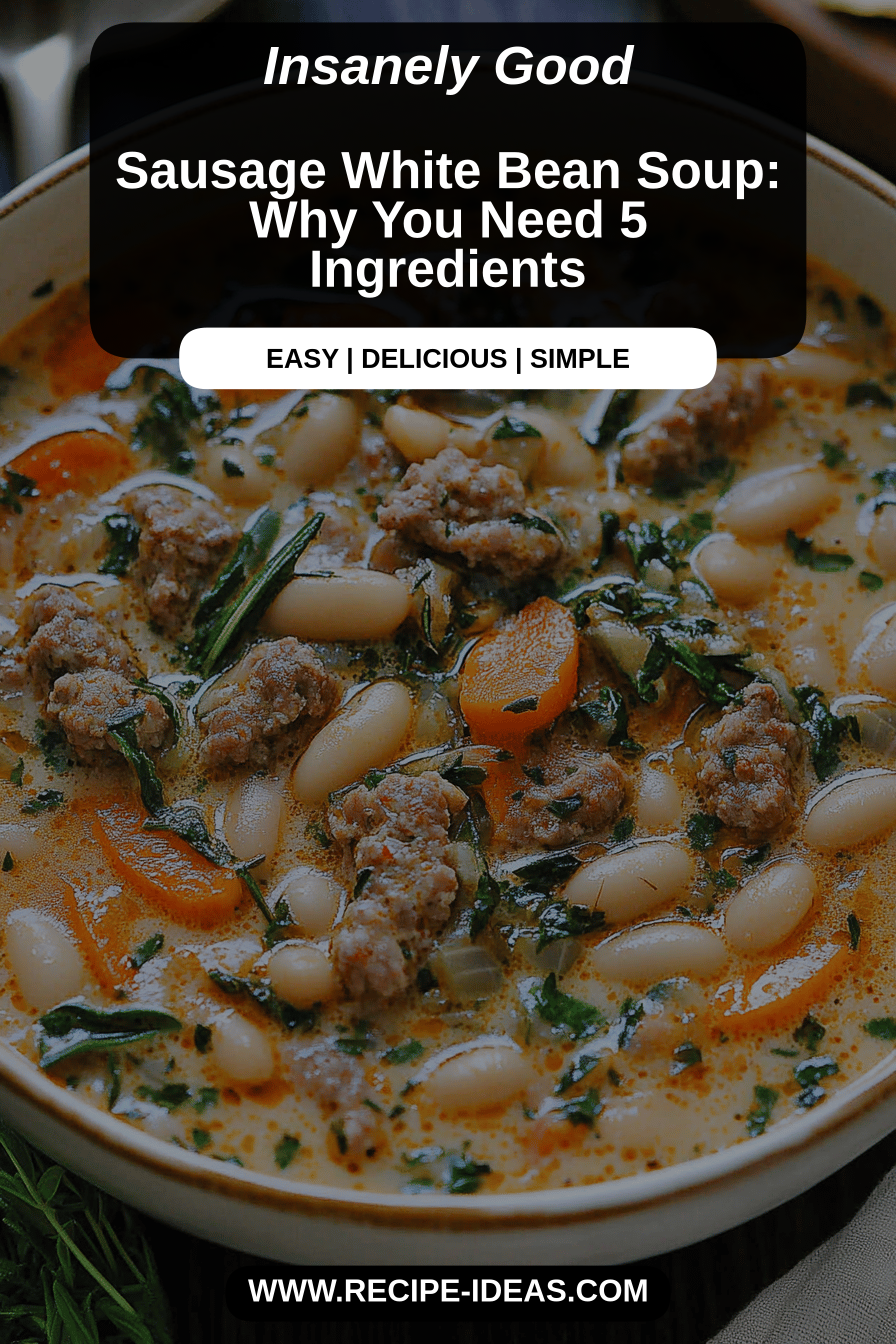 sausage white bean soup final dish beautifully presented and ready to serve