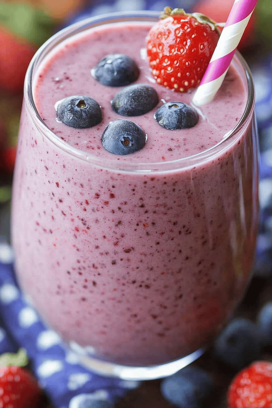 Berry smoothie slice on plate showing perfect texture and swirl pattern
