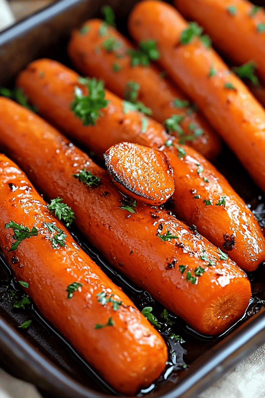 Brown sugar honey carrots slice on plate showing perfect texture and swirl pattern