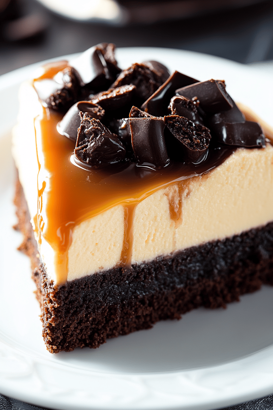 Caramel brownie cheesecake ingredients organized and measured on kitchen counter