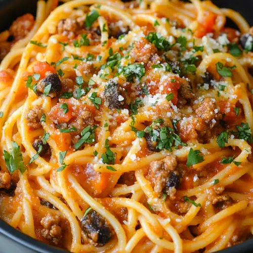 Cheesy Taco Spaghetti