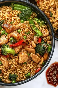Chicken ramen stir fry