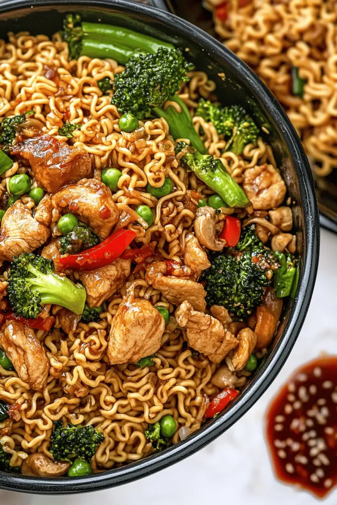 Chicken ramen stir fry