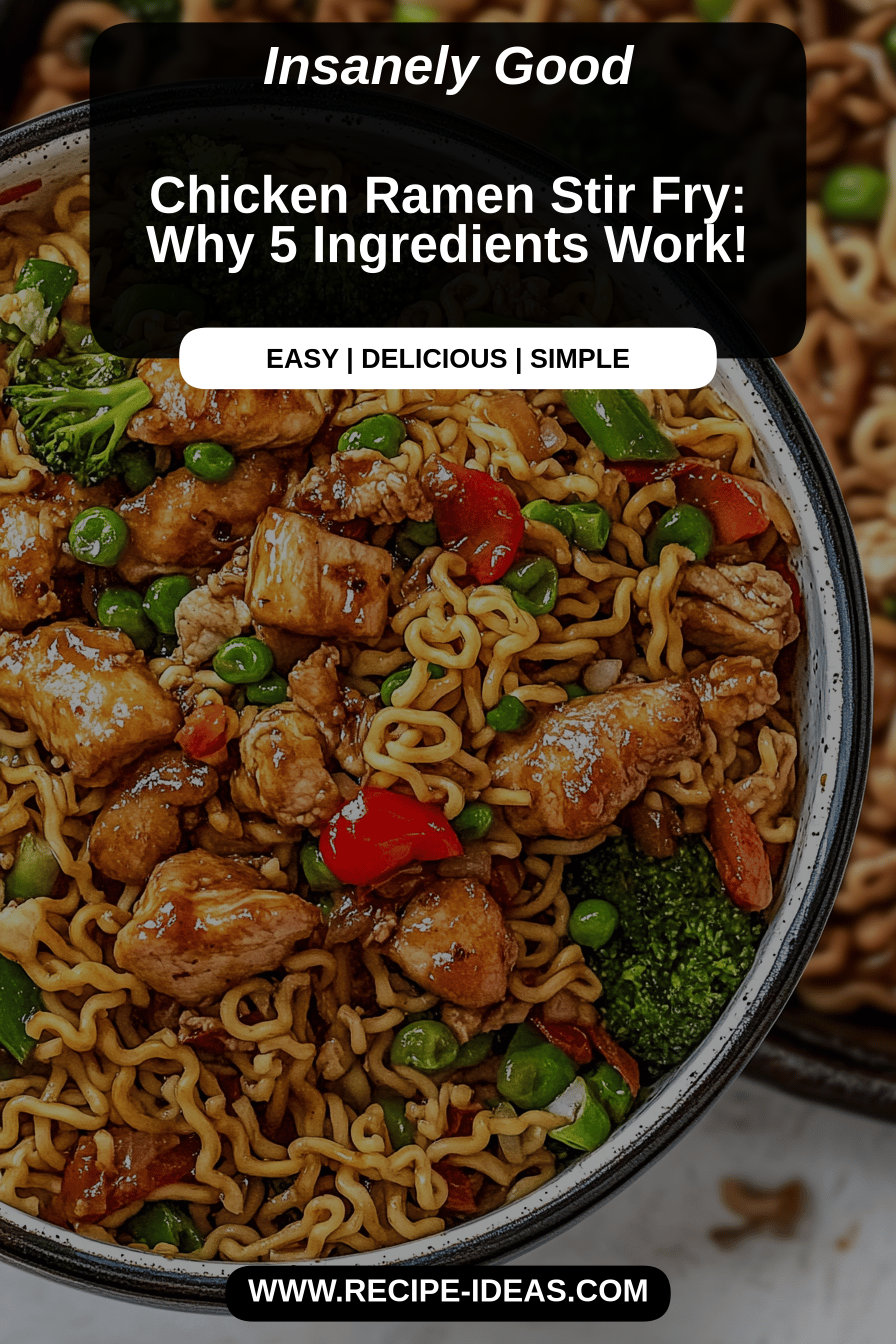 Chicken ramen stir fry final dish beautifully presented and ready to serve