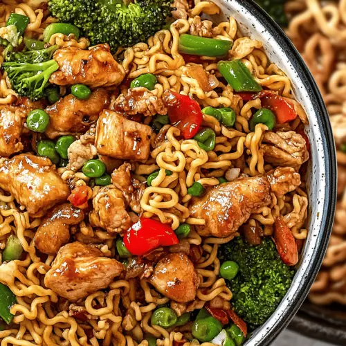 Chicken ramen stir fry