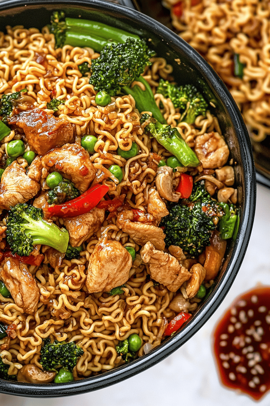 Chicken ramen stir fry