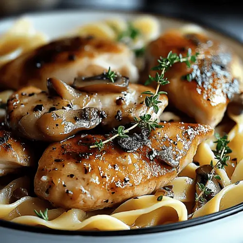 Chicken with buttered noodles