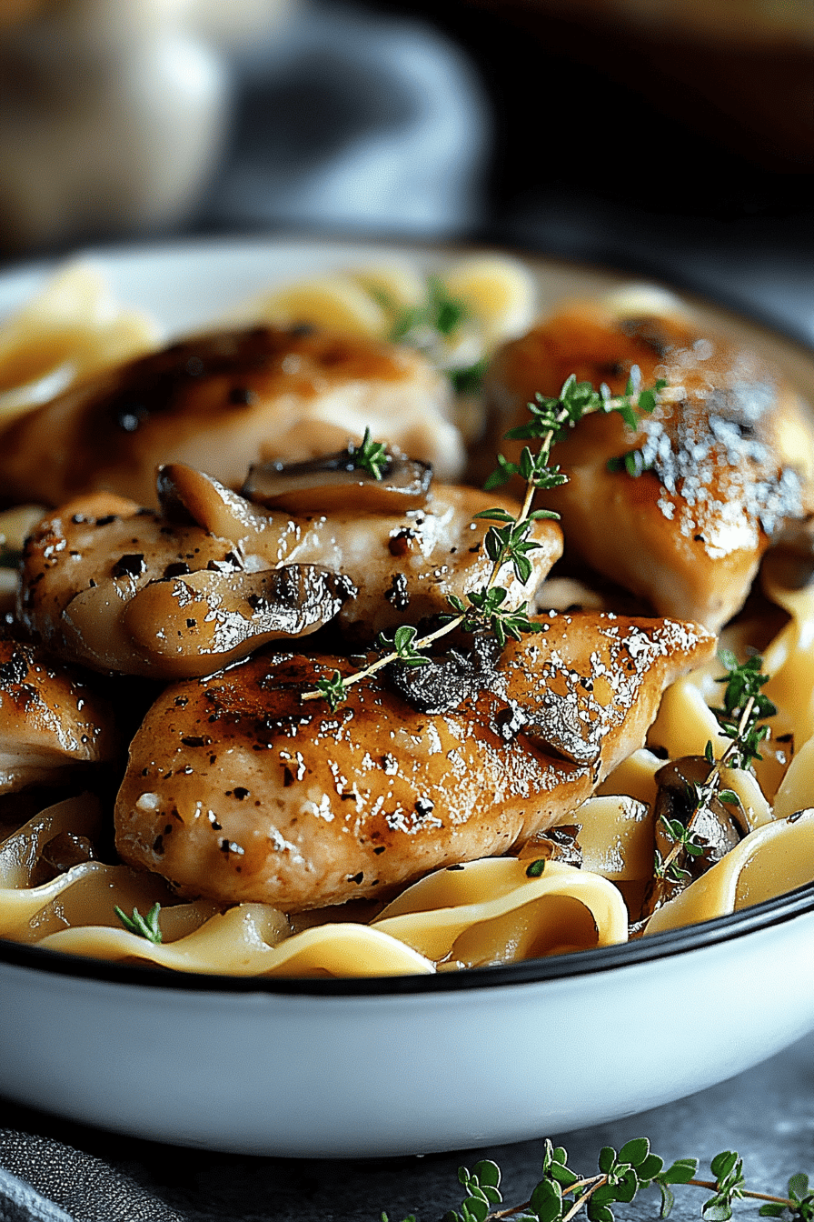 Chicken with buttered noodles ingredients organized and measured on kitchen counter