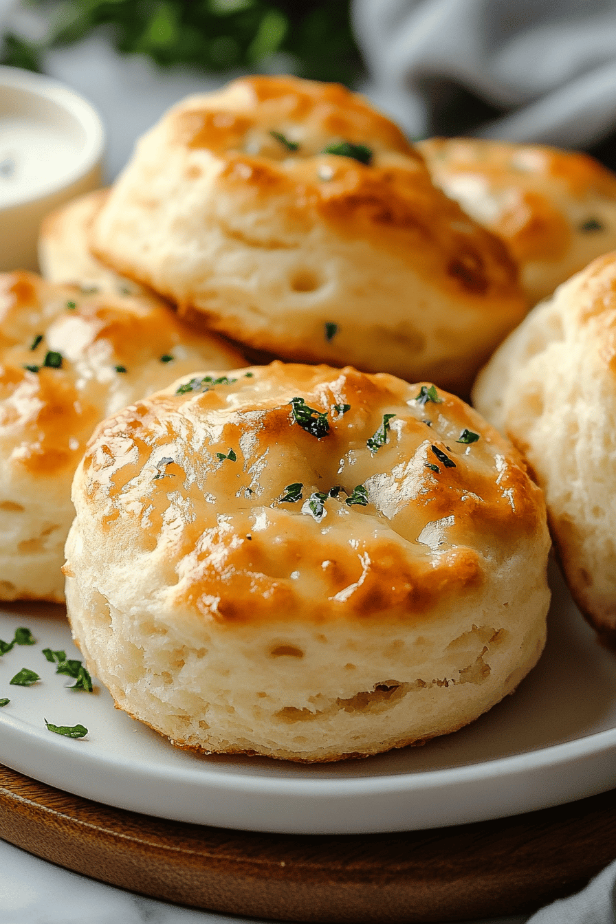 Garlic biscuits slice on plate showing perfect texture and swirl pattern