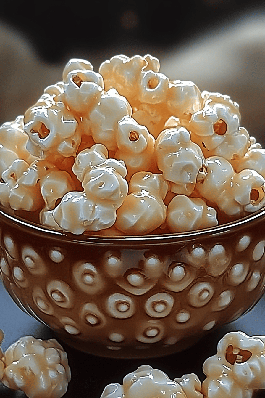 Marshmallow caramel corn ingredients organized and measured on kitchen counter