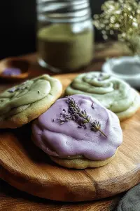 Matcha lavender cookies