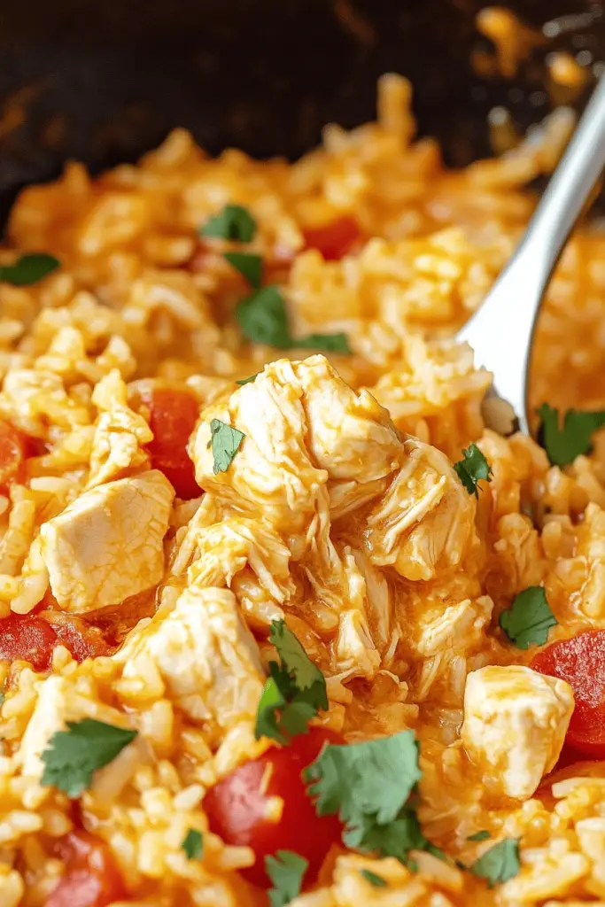 One-pot queso chicken rice