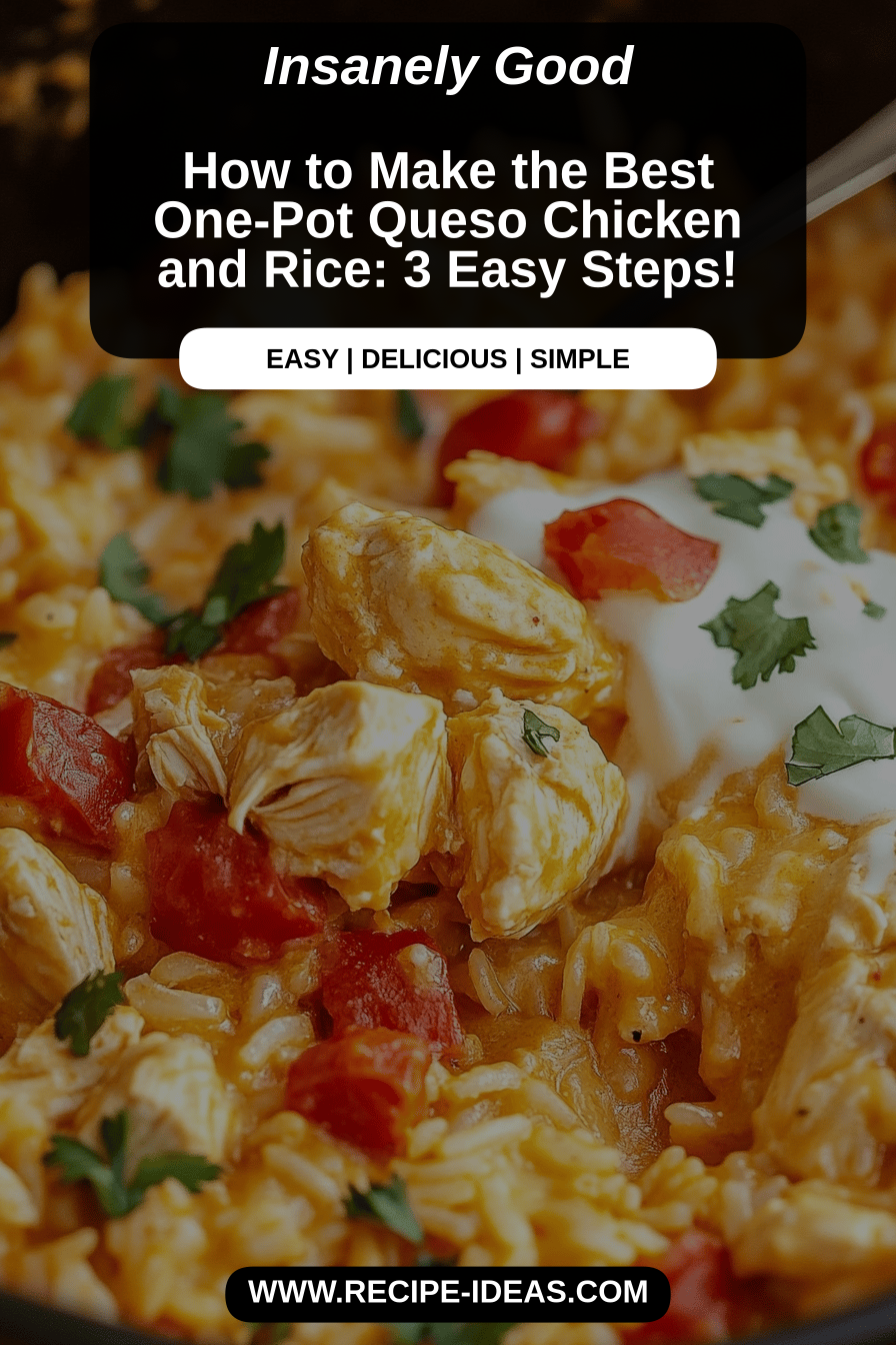 One-pot queso chicken rice final dish beautifully presented and ready to serve