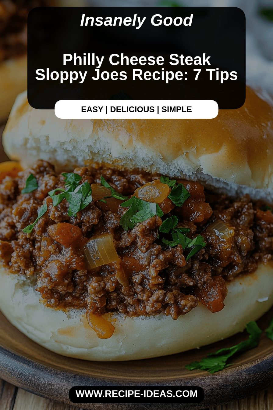 Philly Cheese Steak Sloppy Joes final dish beautifully presented and ready to serve