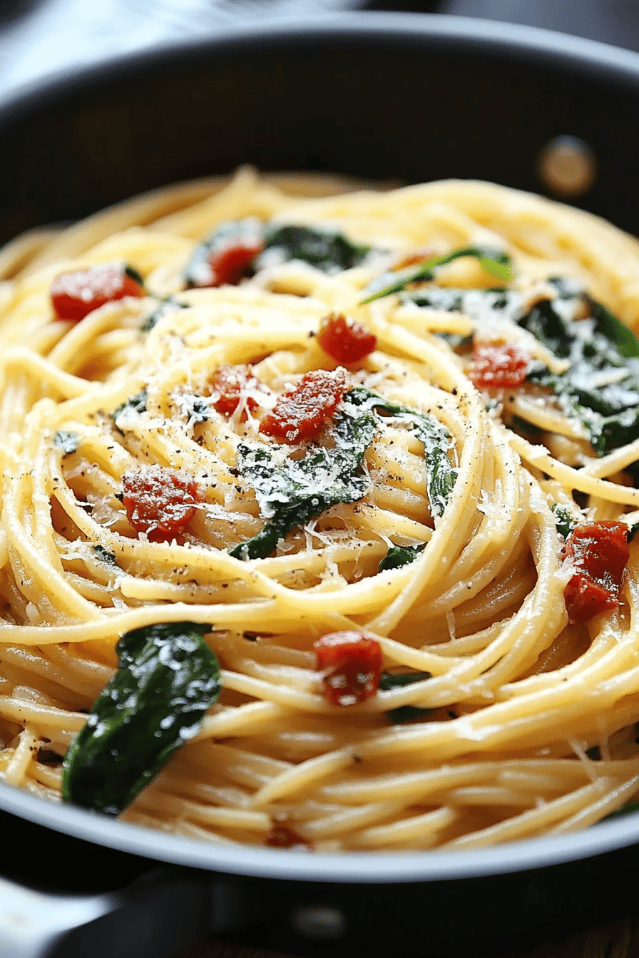 Spaghetti spinach
