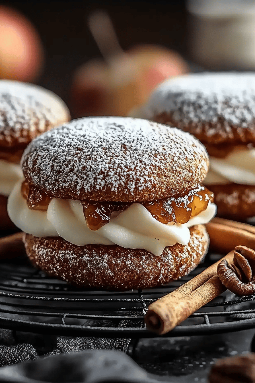 apple cider whoopie pies ingredients organized and measured on kitchen counter