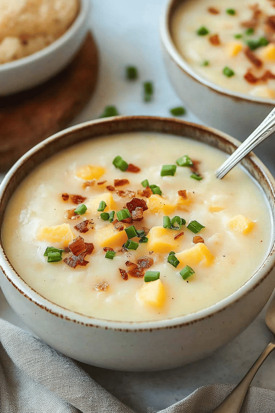 baked potato soup ingredients organized and measured on kitchen counter