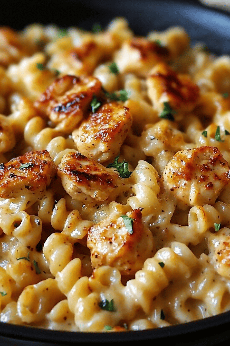 cajun chicken pasta slice on plate showing perfect texture and swirl pattern