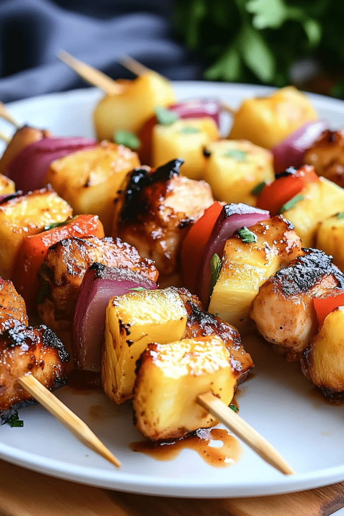 BBQ Pineapple Chicken Kabobs