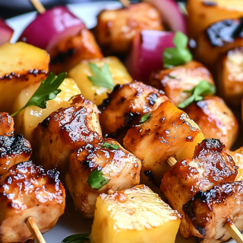BBQ Pineapple Chicken Kabobs