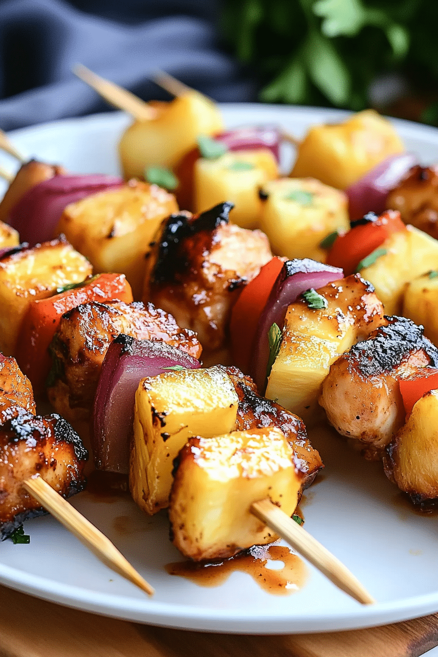 BBQ Pineapple Chicken Kabobs