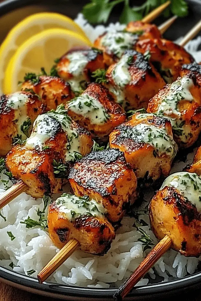 Greek chicken skewers