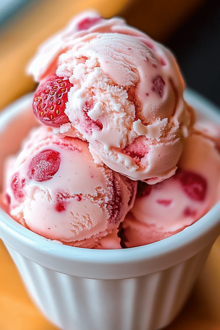 Homemade Strawberry Ice Cream
