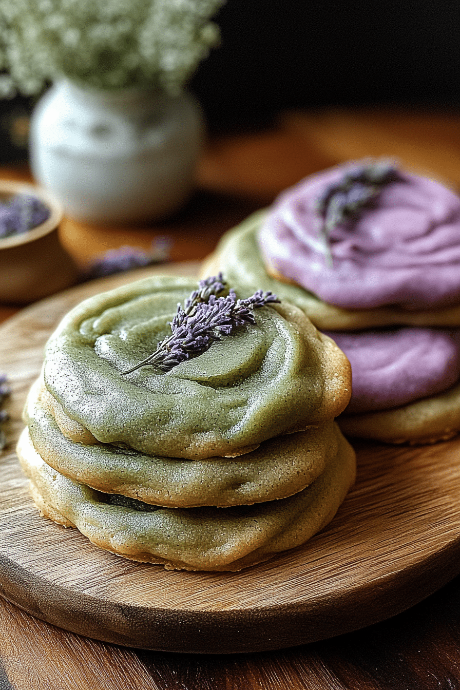 Matcha lavender cookies