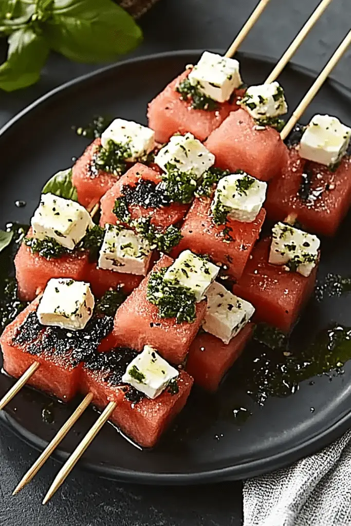 Watermelon Feta Skewers