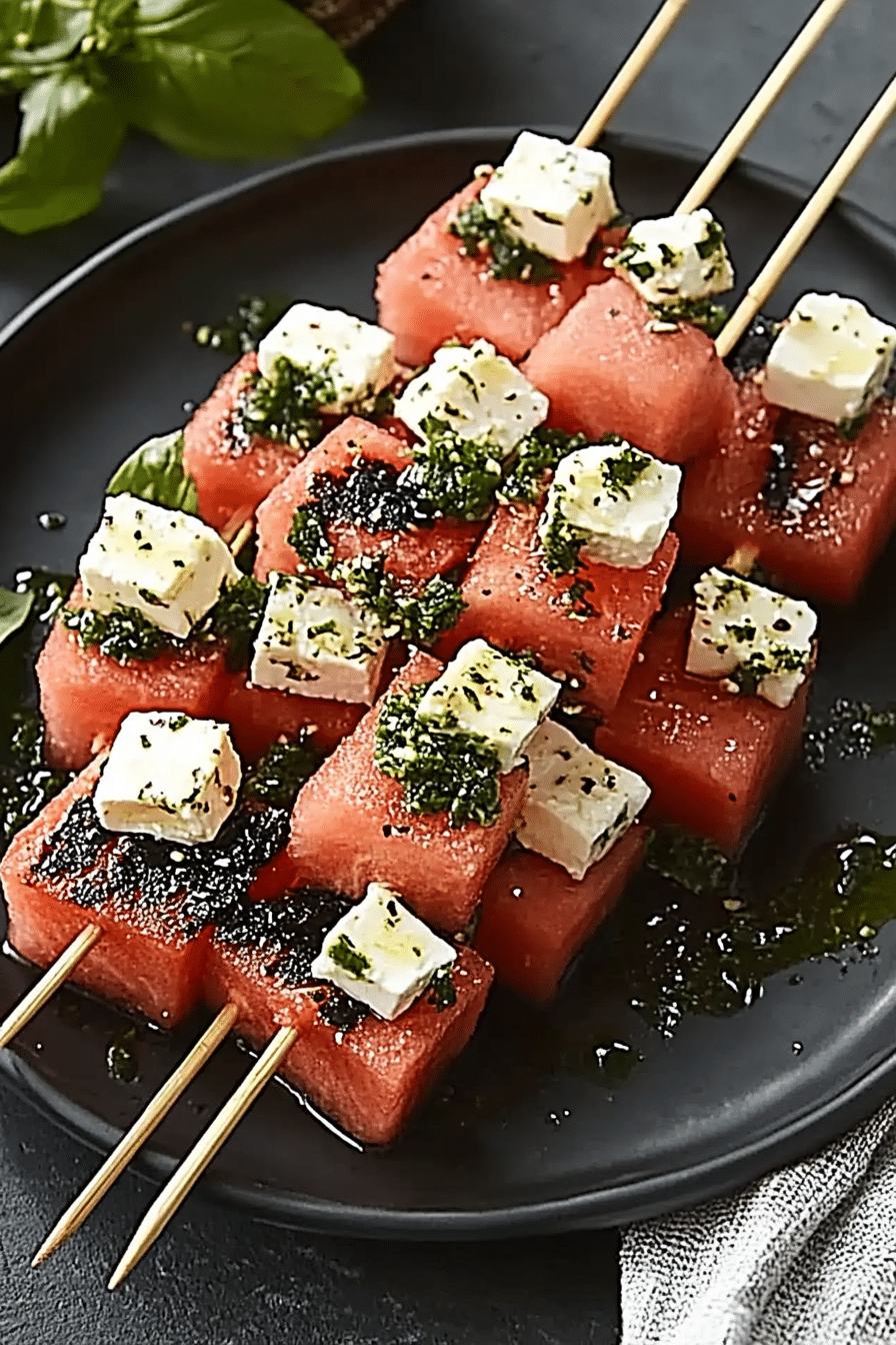 Watermelon Feta Skewers