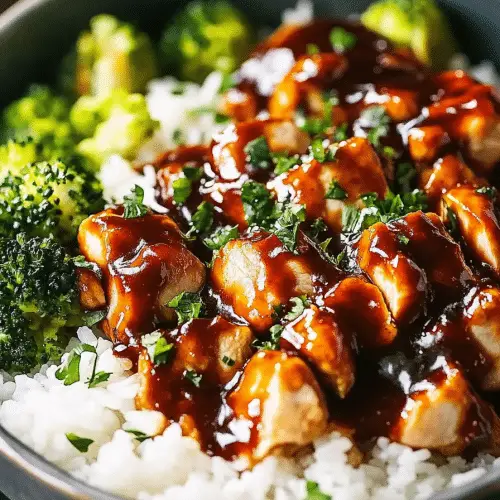 sticky chicken rice bowls