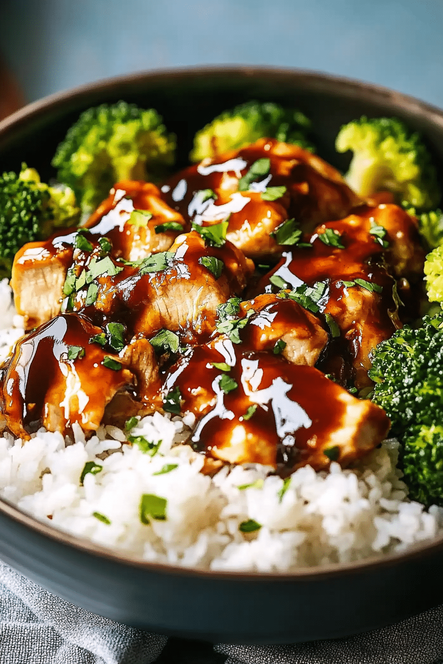 sticky chicken rice bowls