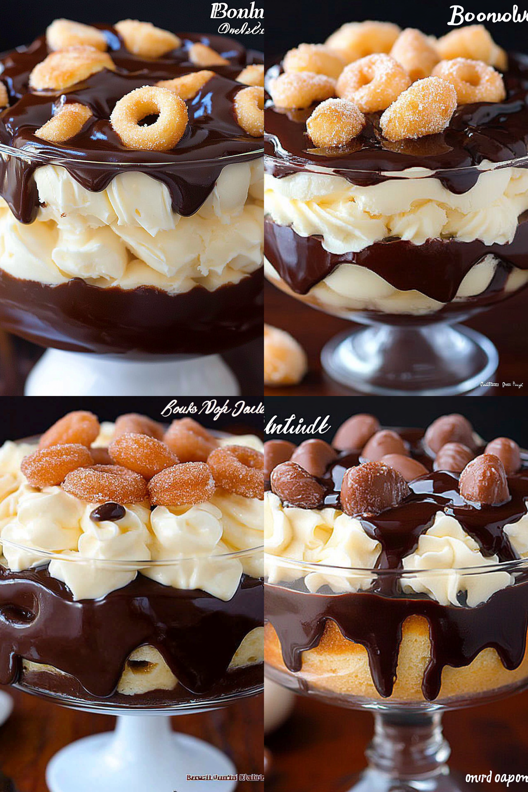 Boston cream doughnut trifle