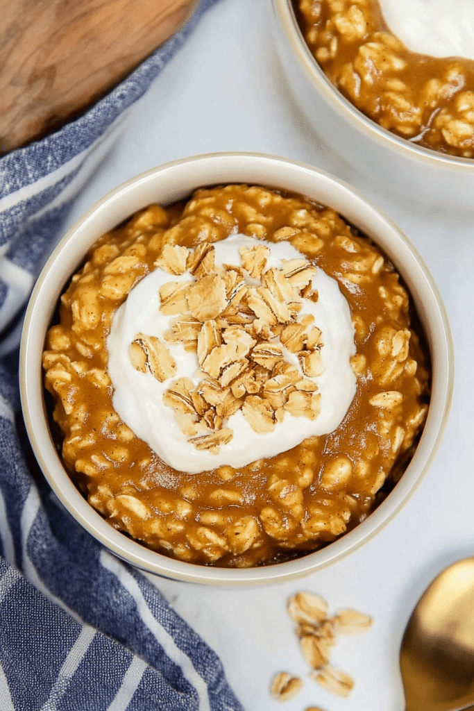 Microwave pumpkin pie oatmeal