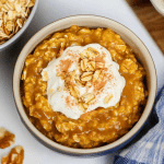 Microwave pumpkin pie oatmeal