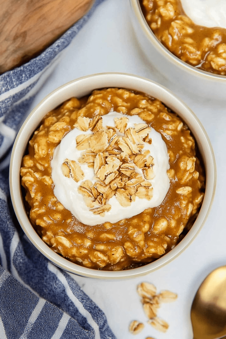 Microwave pumpkin pie oatmeal