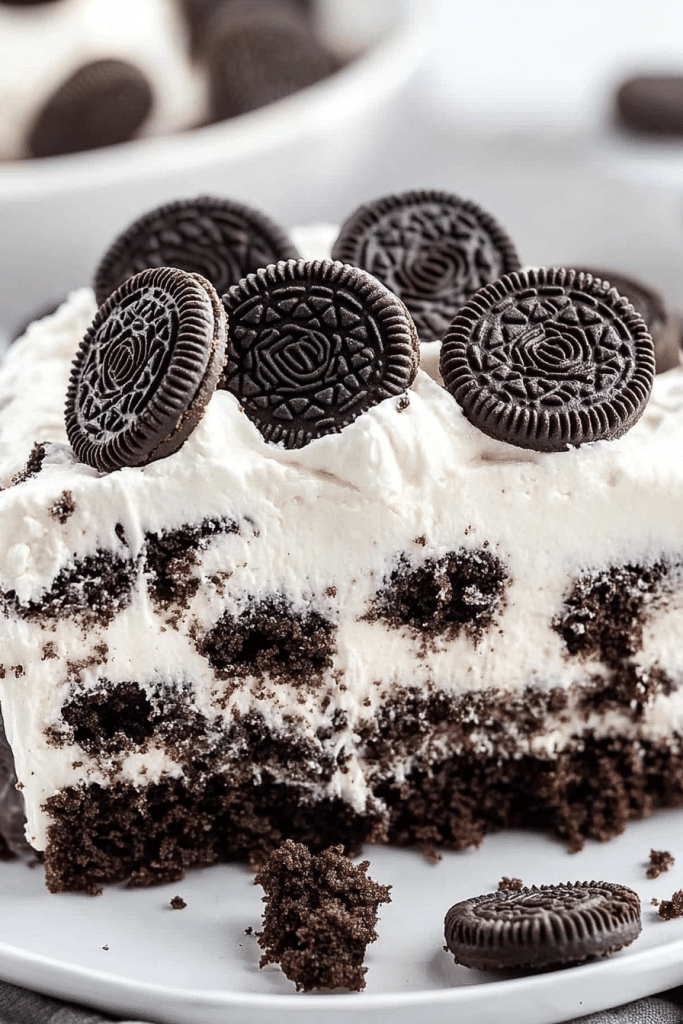 Oreo poke cake